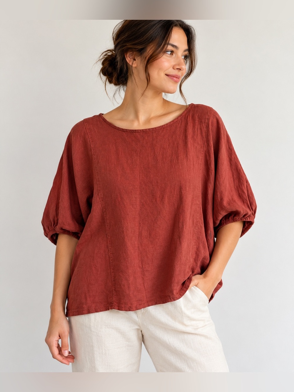 Terzo Millennio Italian Linen Oversized Top | Size Medium